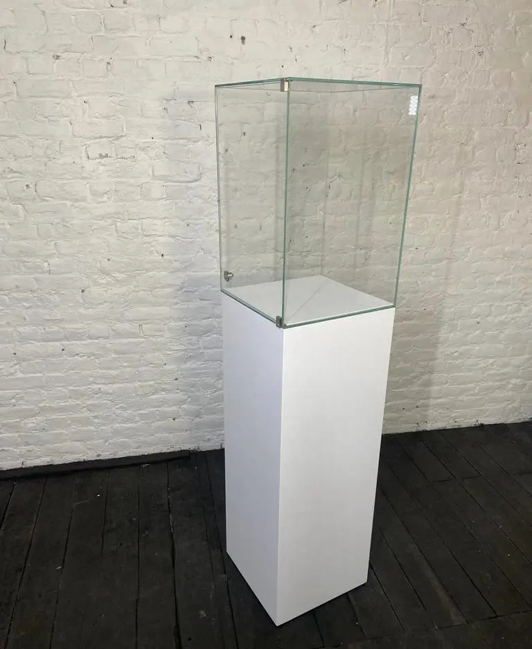 Vitrine standaard in heel helder glas - H60/40/40 cm