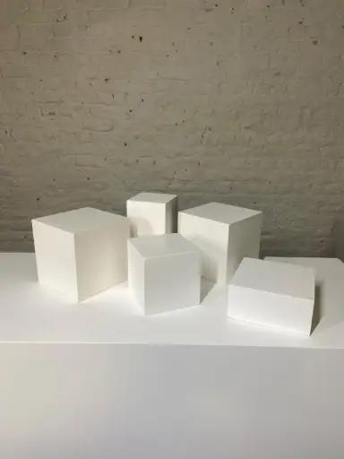 [P0328] Plinth in stock - H15/20/20 cm - White